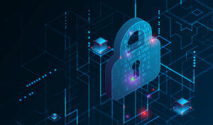 Graphic representing a blog series on cybersecurity topics