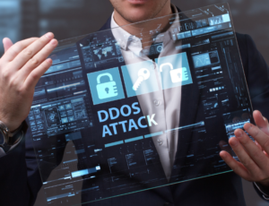 Graphic for a blog series on the impact of DDoS attacks
