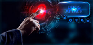 Cybersecurity professional monitoring data on multiple screens