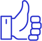 Blue thumbs-up icon