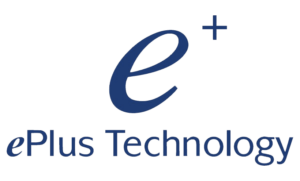 ePlus company logo featuring the text 'ePlus' in a modern, blue font.