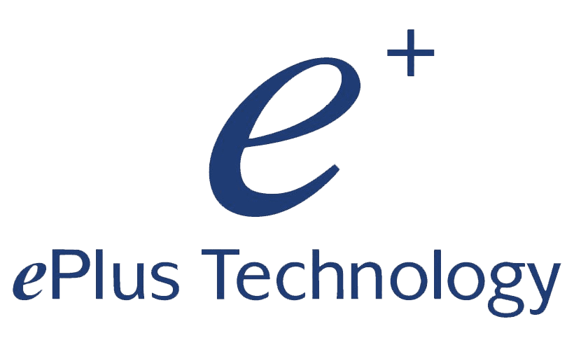 ePlus company logo featuring the text 'ePlus' in a modern, blue font.