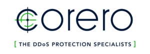 Corero Logo with Tagline: Corero logo with tagline (Color version)