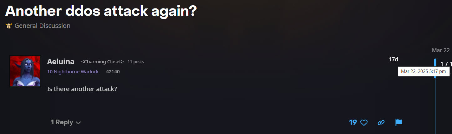 Screenshot of WoW player asking if there is another<span class=
